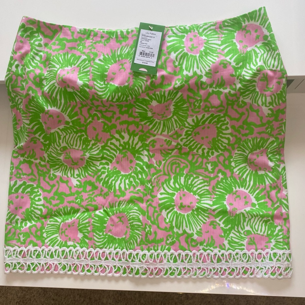 NWT, Lilly Pulitzer Sunny Side Cabana Pink lavender skirt